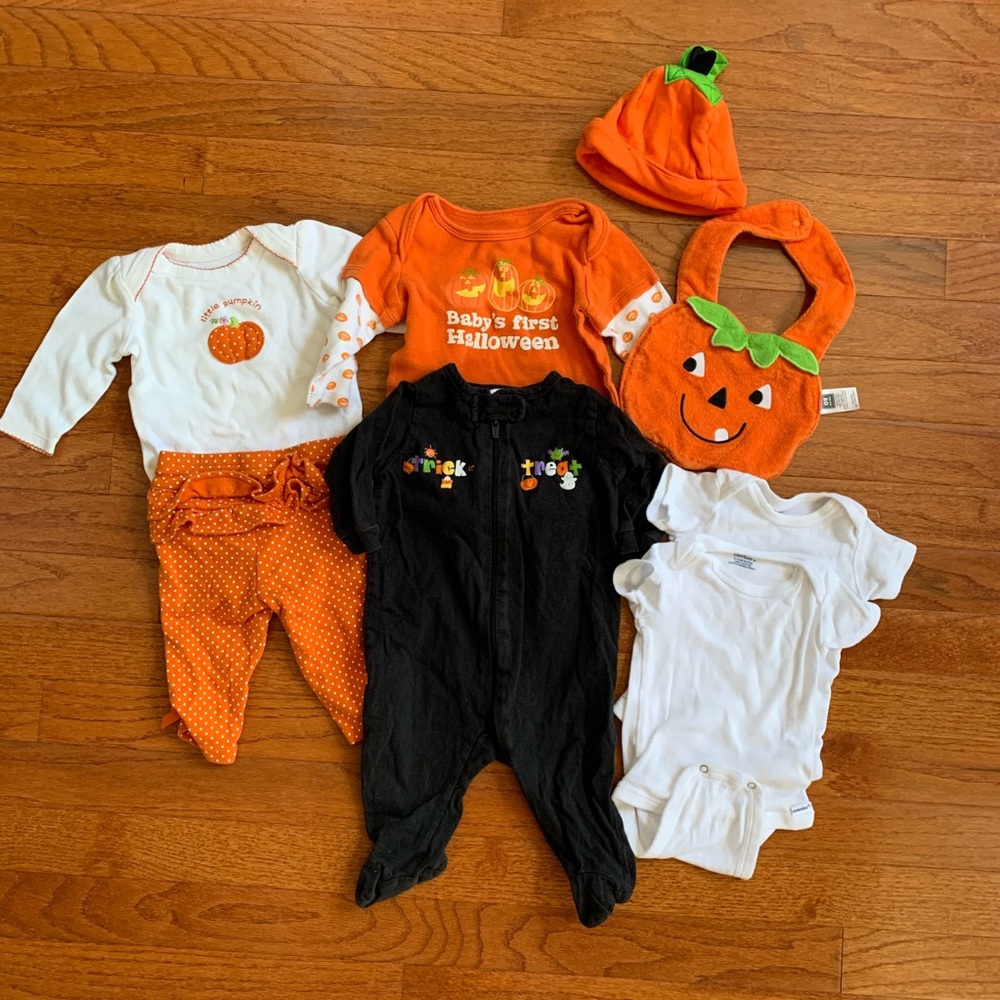 Baby girl 0-3 Halloween fall bundle